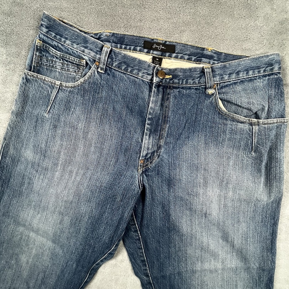 Sean John Embroidered Wide Leg Jean Men Relaxed Streetwear Baggy Denim 38X33 Y2K - Picture 3 of 10